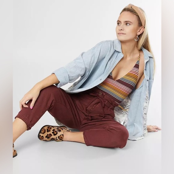 Free People Margate Pleated Paperbag Trouser Pant - Picture 1 of 6